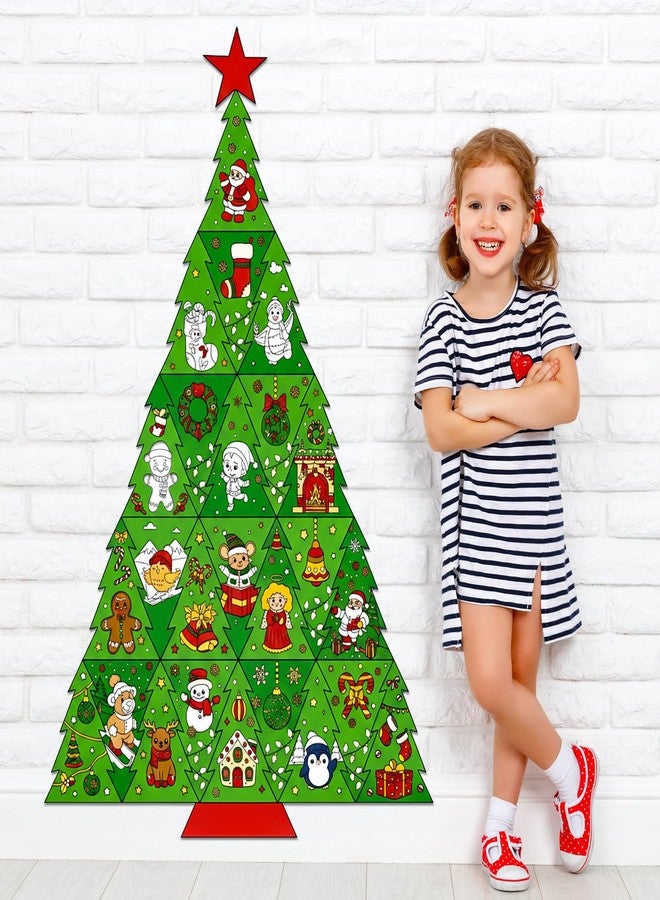 مارسبارك مجموعة مارسبارك من 27 ملصقًا لتلوين شجرة عيد الميلاد للأطفال، مثالية للأعمال اليدوية الشتوية، حيث يمكنك تلوين مشاهدك الخاصة. نشاط رائع للأطفال في المنزل أو الفصل الدراسي أو كهدية للحفلات. - Image 1